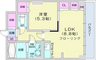 豊水すすきの駅 徒歩1分 15階の物件間取画像